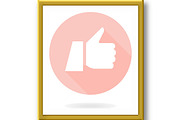 Flat Icon With Thumb Up, an Icon by FineArtStudio (Thumbnail 2 of 3)