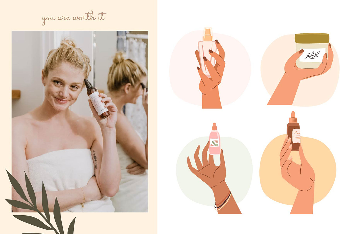 Skincare vector and PNG clipart, a Person Illustration by Heartwarming Art (Photo 5 of 13)