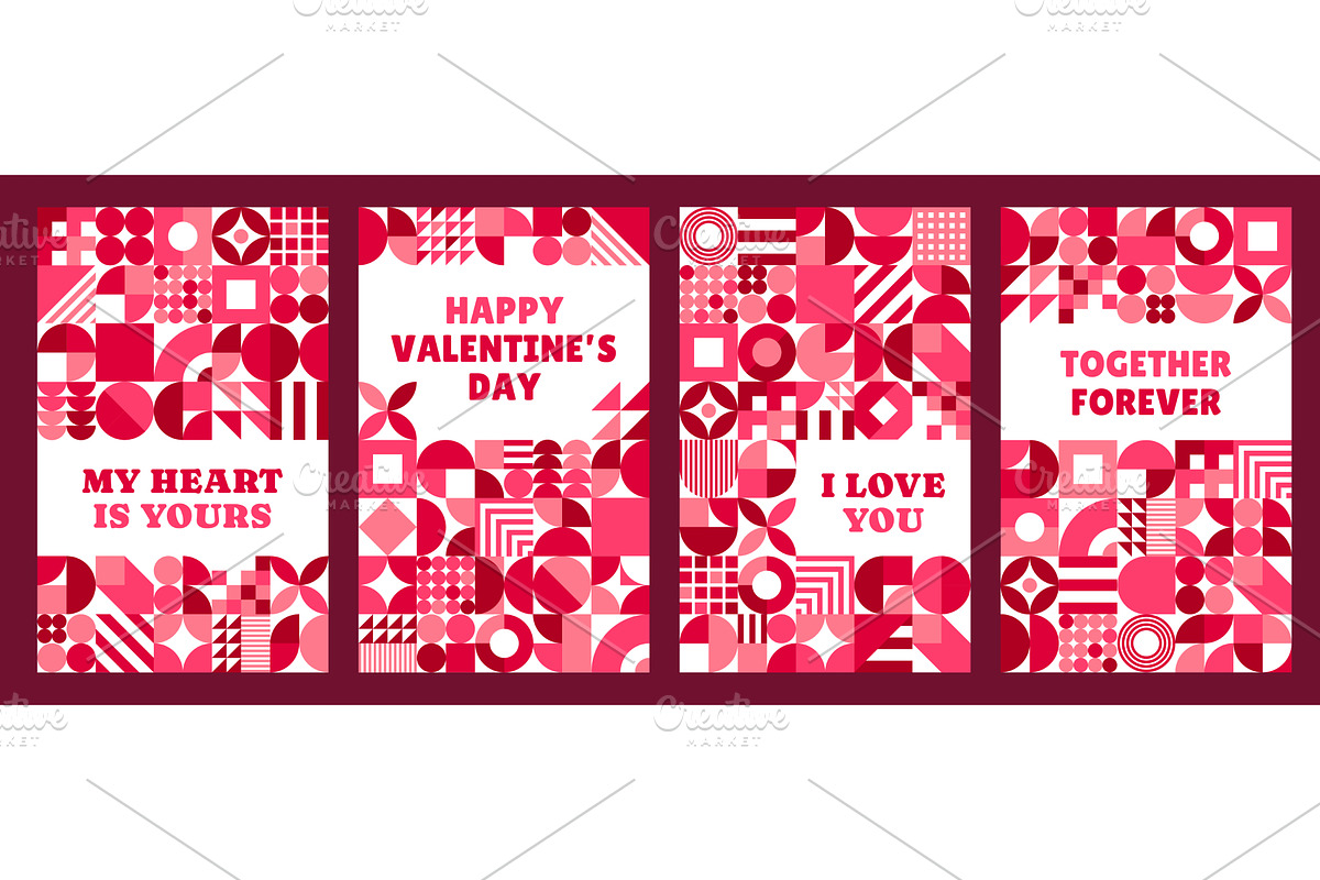 Valentine day greeting cards, a Seasonal Illustration by Vector Tradition