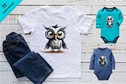 Cartoon owl robots. T-Shirt, Sticker, an Animal Illustration by KENO Mascots (Thumbnail 3 of 4)