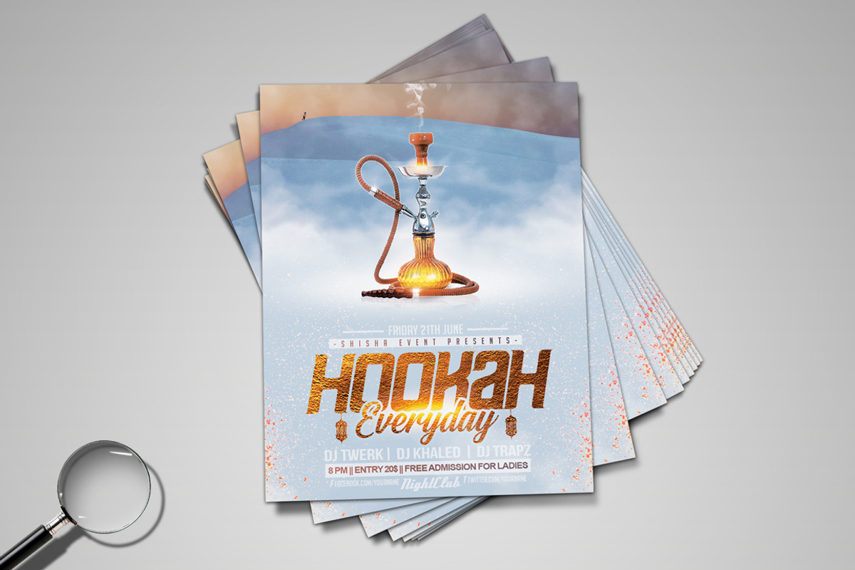 Hookah Everyday | 6 Flyer Designs, a Flyer Template by GIGA-TEMPLATE (Photo 13 of 13)