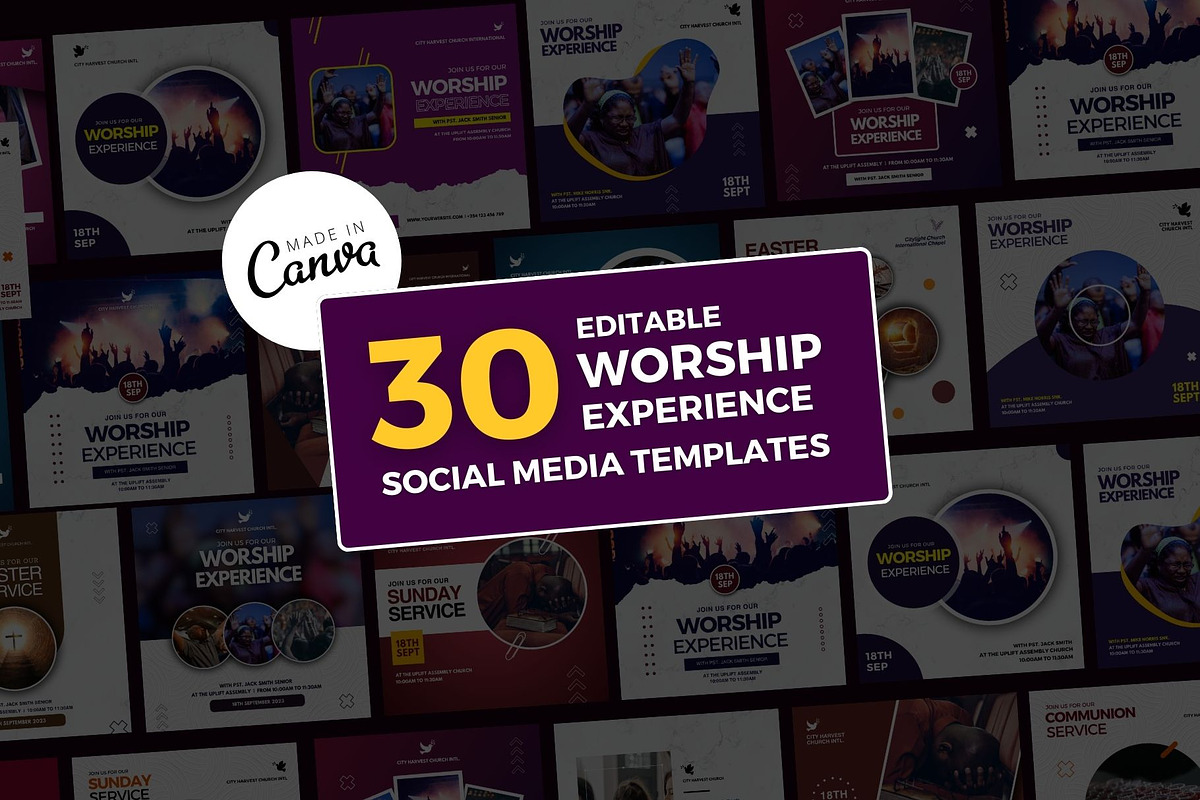 Worship Experience Flyer Bundle (30), a Social Media Template by MK Creatives (Photo 1 of 3)