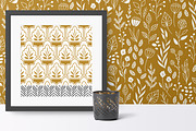 Gold & Grey Modern Floral Patterns, a Pattern Graphic by Wild Twig Co (Thumbnail 4 of 9)