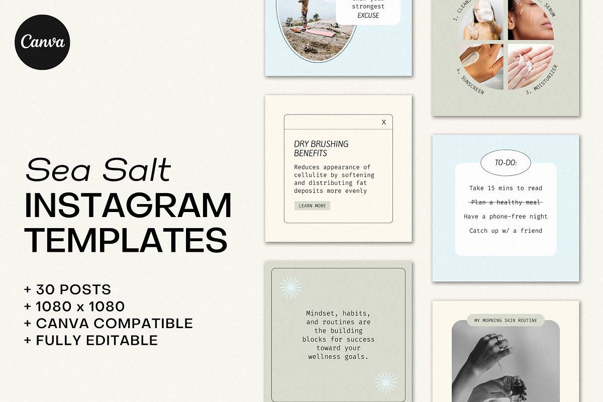 Modern Wellness Instagram Templates, a Social Media Template by denofdreamers (Photo 1 of 6)