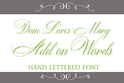 Sale-Dom Loves Mary Add on Words, a Script Font by Debi Sementelli (Thumbnail 1 of 2)