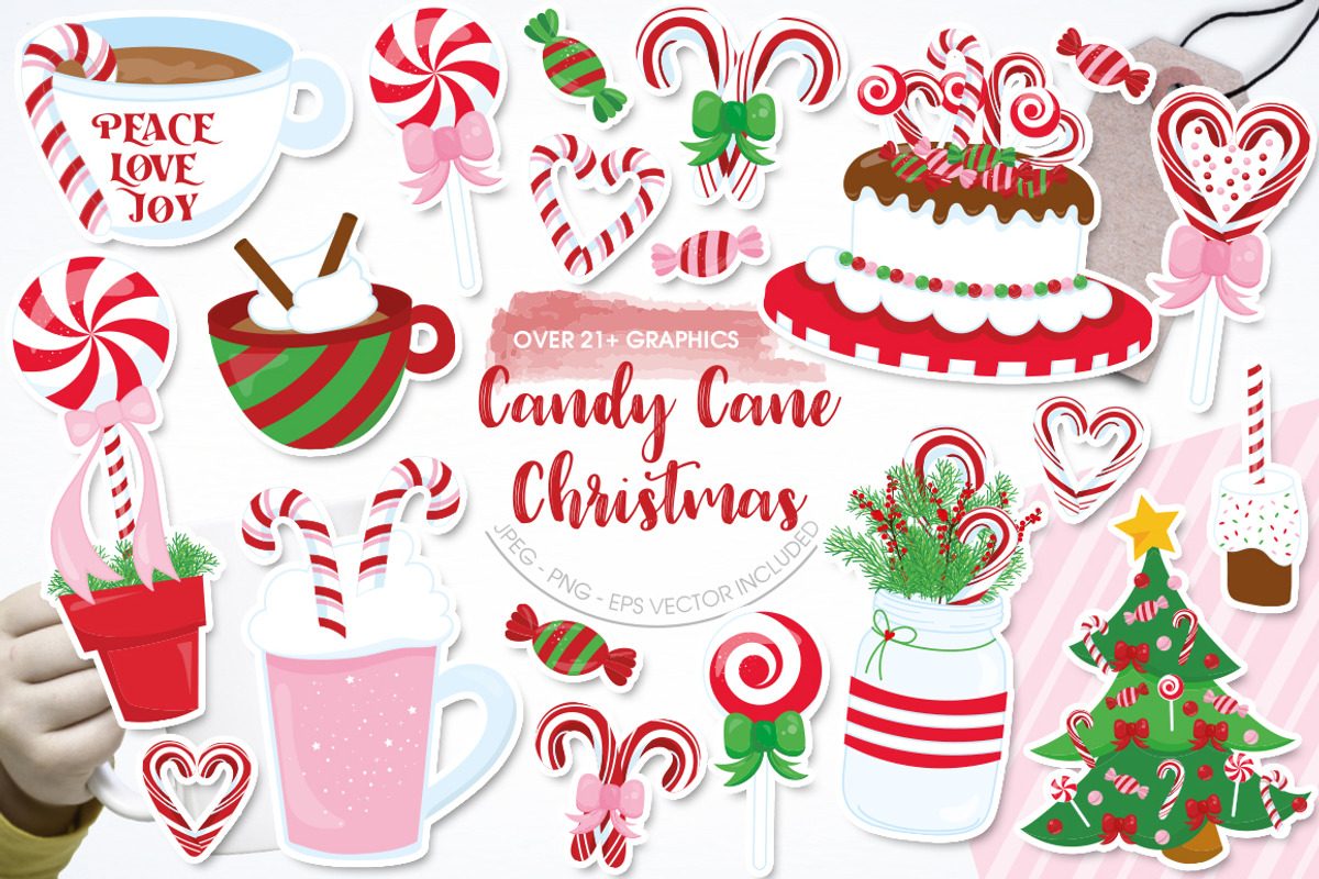 Christmas Cane Christmas, an Illustration by PrettyBundles (Photo 1 of 5)