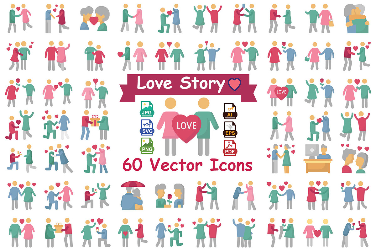 Love Story Vector Icons Pack, an Icon by Vector Portal (Photo 1 of 5)