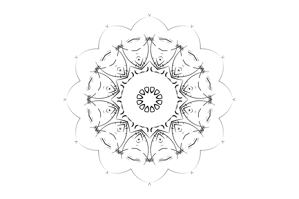 Ornamental Black White Mandala Pack, a Decorative Illustration by NJ Himel (Photo 42 of 103)