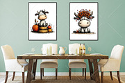 Whimsical Autumn Cow Clipart Bundle, a Seasonal Illustration by Canvas Craft (Thumbnail 7 of 10)
