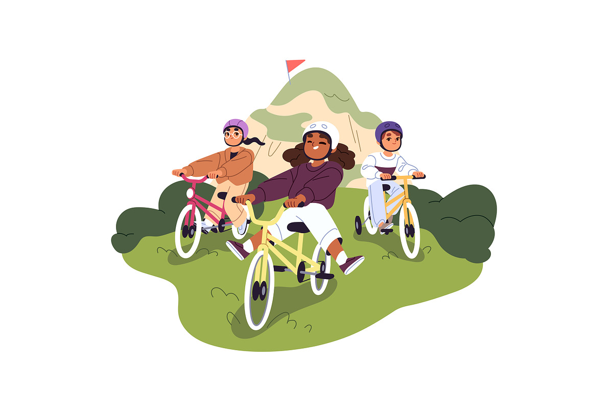 People travel by bike set, a Person Illustration by PaperTrident (Photo 3 of 15)