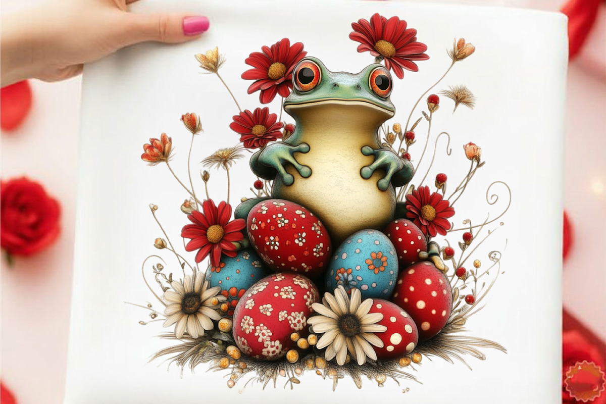 Whimsical Easter Frogs Clipart, an Illustration by designcity5 (Photo 3 of 5)