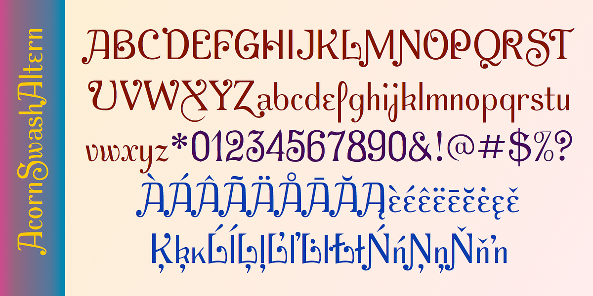 Acorn Swash, a Sans Serif Font by Ingrimayne Type (Photo 6 of 7)