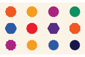 Shape Stickers Silhouette Icon Set, an Object Illustration by Vector Creator