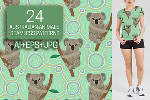 Australian Animals Seamless Patterns