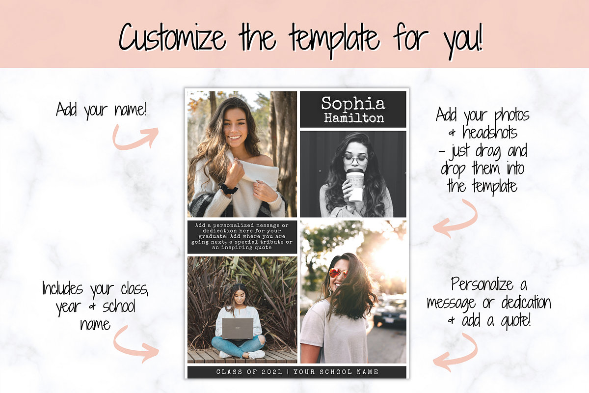 Graduation Yearbook Ad Template, a Magazine Template by Templatables (Photo 2 of 9)