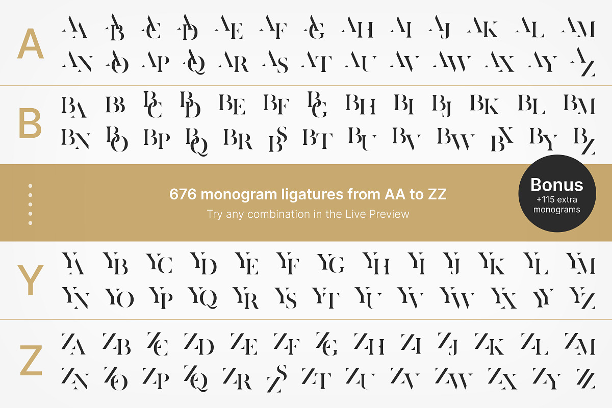 Zerifa – Serif Monogram Font, a Serif Font by Monogram World (Photo 9 of 23)