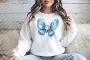 Watercolor Blue Butterflies Cliupart, an Illustration by Watercolor design (Thumbnail 12 of 12)