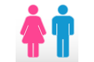 Man and woman icons, an Outline Icon by RODINA