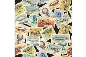 Stamp pattern. retro vehicles, an Illustration by Onyx