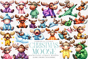 Funny Moose Sublimation Clipart, an Illustration by SinaCreation (Thumbnail 1 of 7)