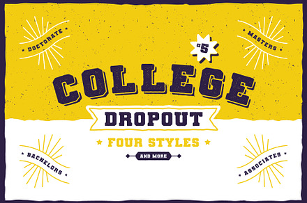 College Dropout, a Slab Serif Font by Dead Moose Studio