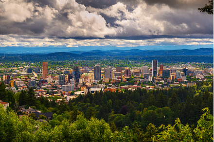 Skyline of Portland, Oregon from, an Architecture Photo by Nick Fox