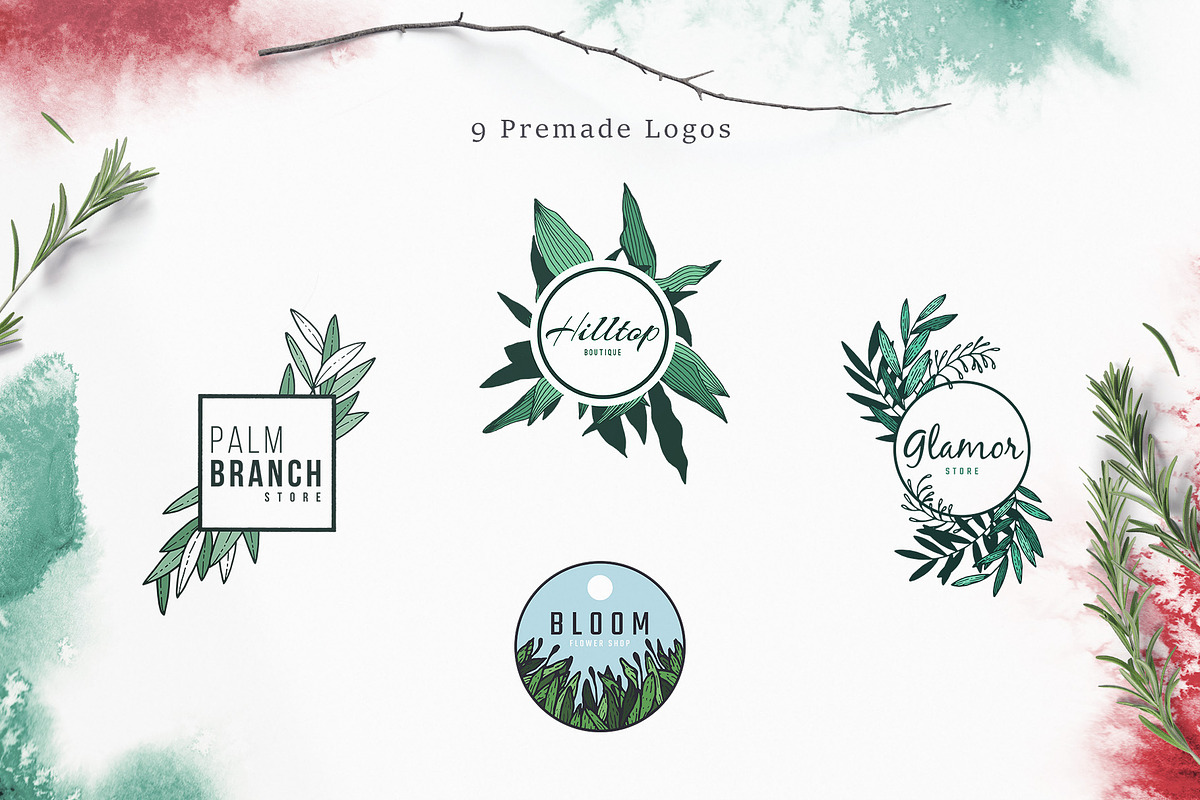 100 Hand Drawn Elements -Floral-, a Decorative Illustration by Michael Rayback Design (Photo 18 of 18)