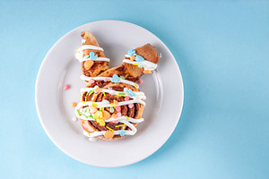 Cute and tasty sweet Easter bunny cinnamon roll buns, a Food & Drink Photo by Rimma