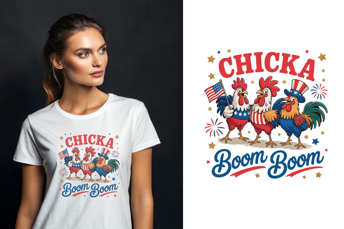Patriotic Rooster Illustration PNG, an Animal Illustration by Unique Design Team (Photo 1 of 5)