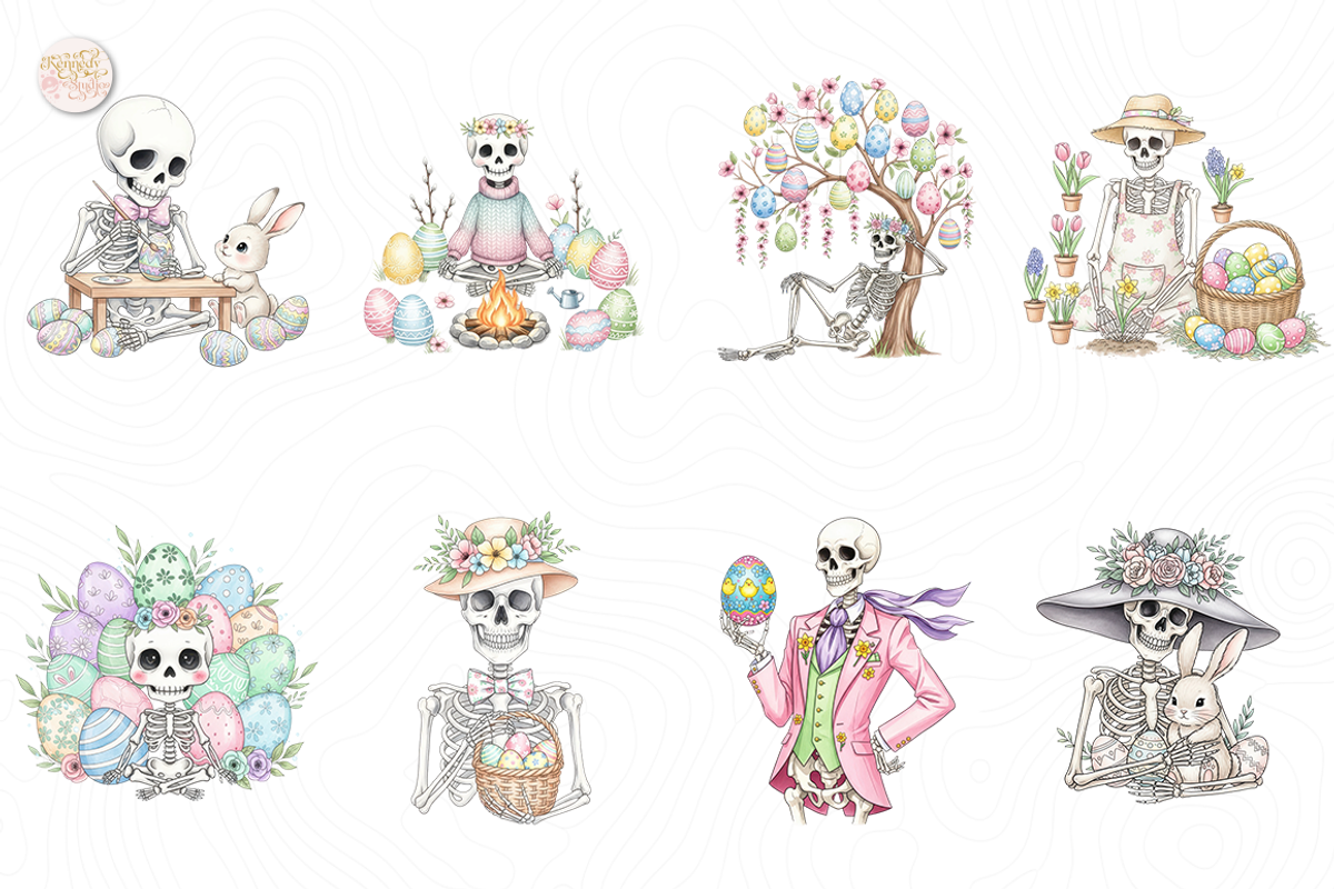 Skeleton Easter PNG Clipart Spooky., an Object Illustration by KennedyStudio (Photo 2 of 5)