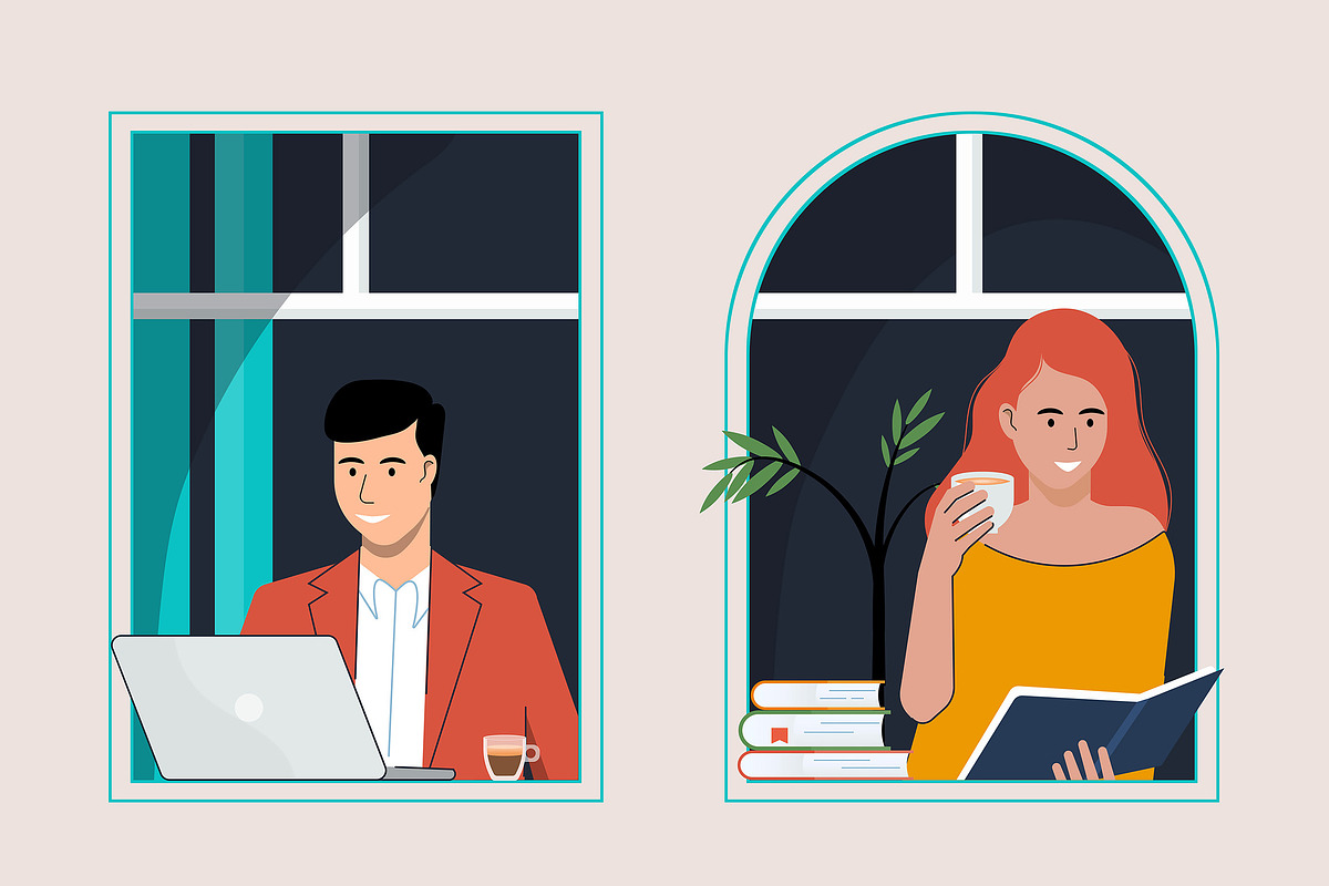 Stay at home, concept design, a Person Illustration by Creative Graphics (Photo 1 of 4)