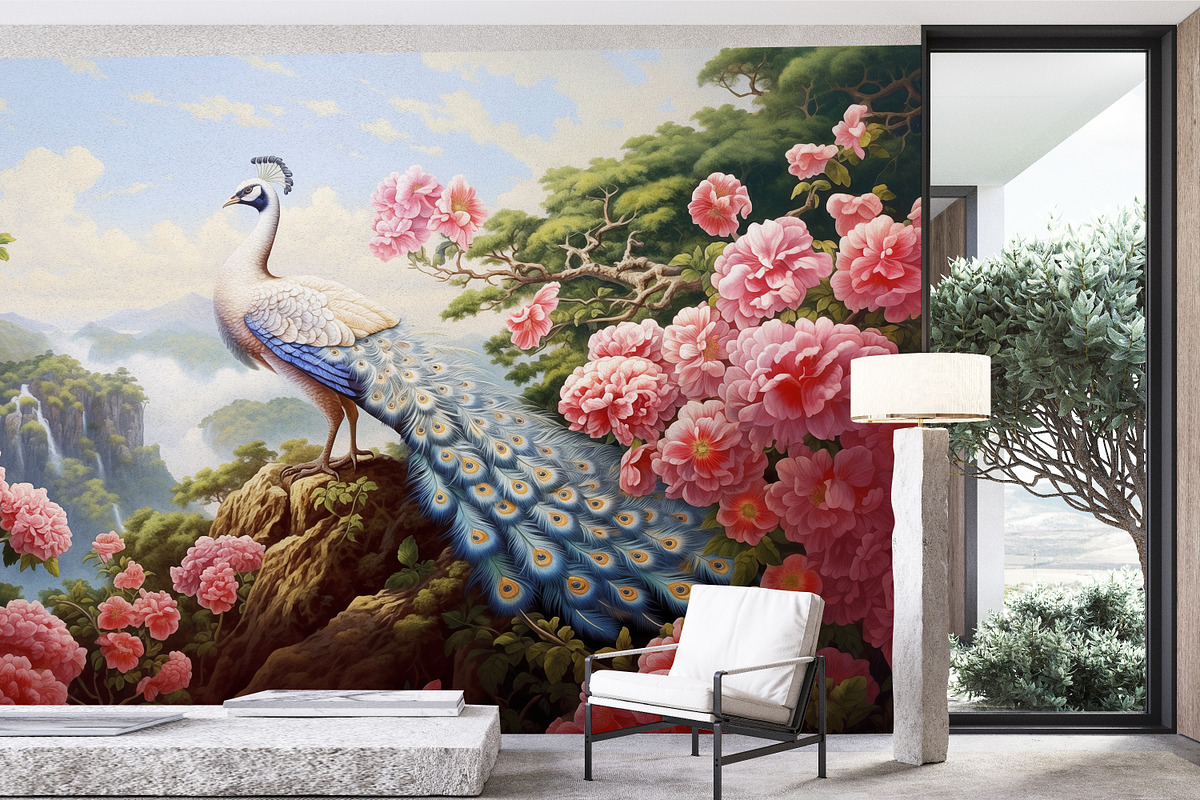 Japanese Ukiyo-e Peacock, a Wallpaper Graphic by Muzi pear studio (Photo 12 of 12)