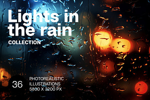 Lights in the rain. 36 images, an Abstract Photo by Handmadefont