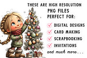 Whimsical Christmas Girl Clipart, an Illustration by Libby Wishes (Thumbnail 7 of 7)