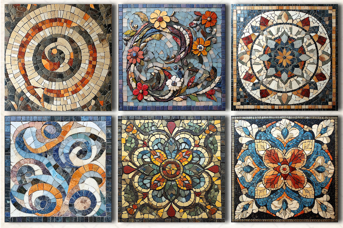 Artisan Mosaic Patterns & Motifs, a Pattern Graphic by DreamCafeArt (Photo 4 of 5)