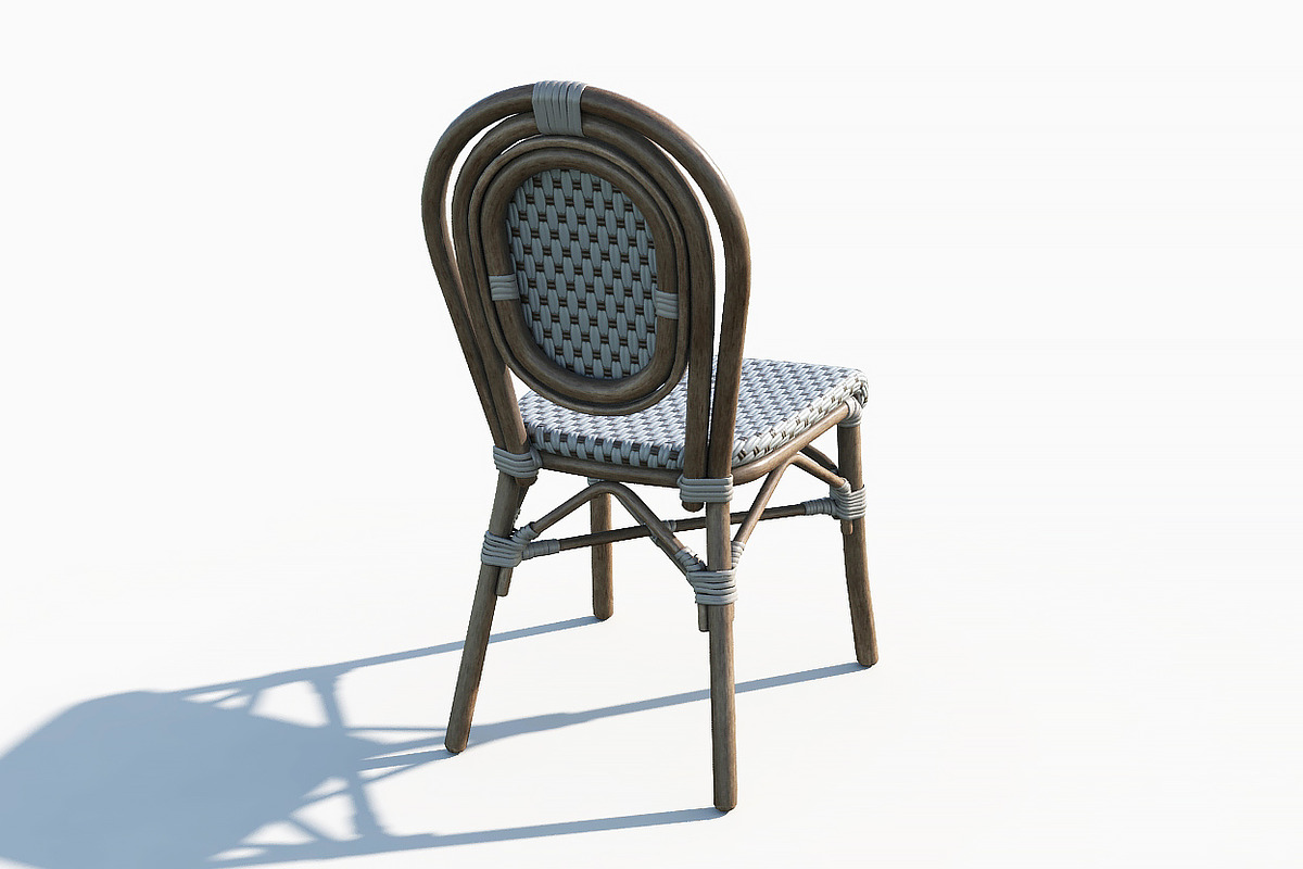 Wicker Bistro Chair, a Furniture 3D Model by happy brush (Photo 4 of 18)