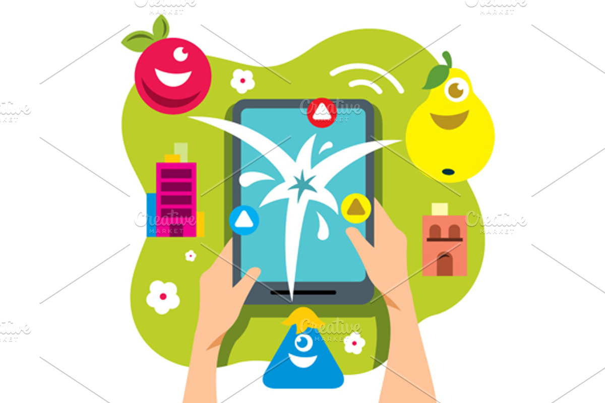 Abstract virtual mobile game, a Person Illustration by Steinar Logo ...