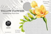 Watercolor Yellow flowers wildflower, an Object Graphic by KarinkaBU (Thumbnail 7 of 7)