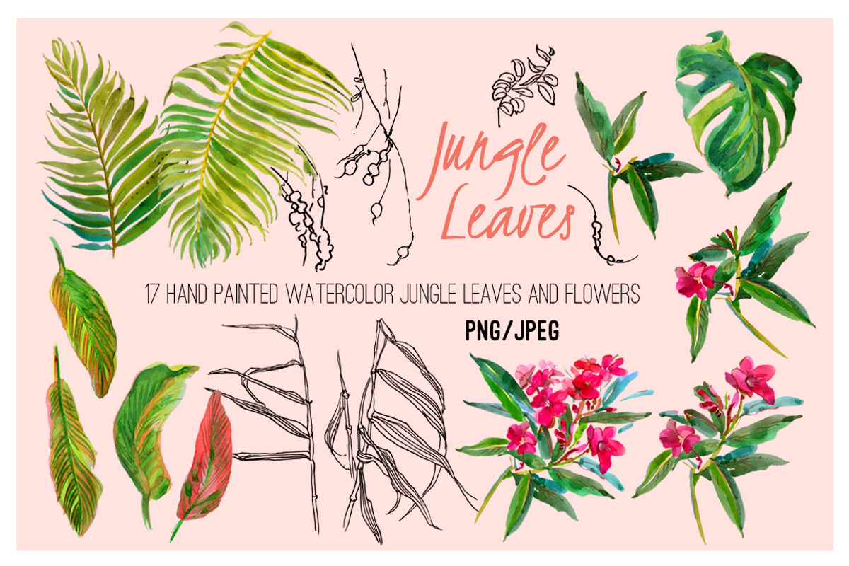 Jungle Leaves. Watercolor Set, a Pattern Graphic by Irina Dolgikh (Photo 5 of 8)