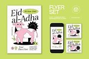 Green Eid al-Adha Flyer Set, a Flyer Template by graphicook (Thumbnail 2 of 6)
