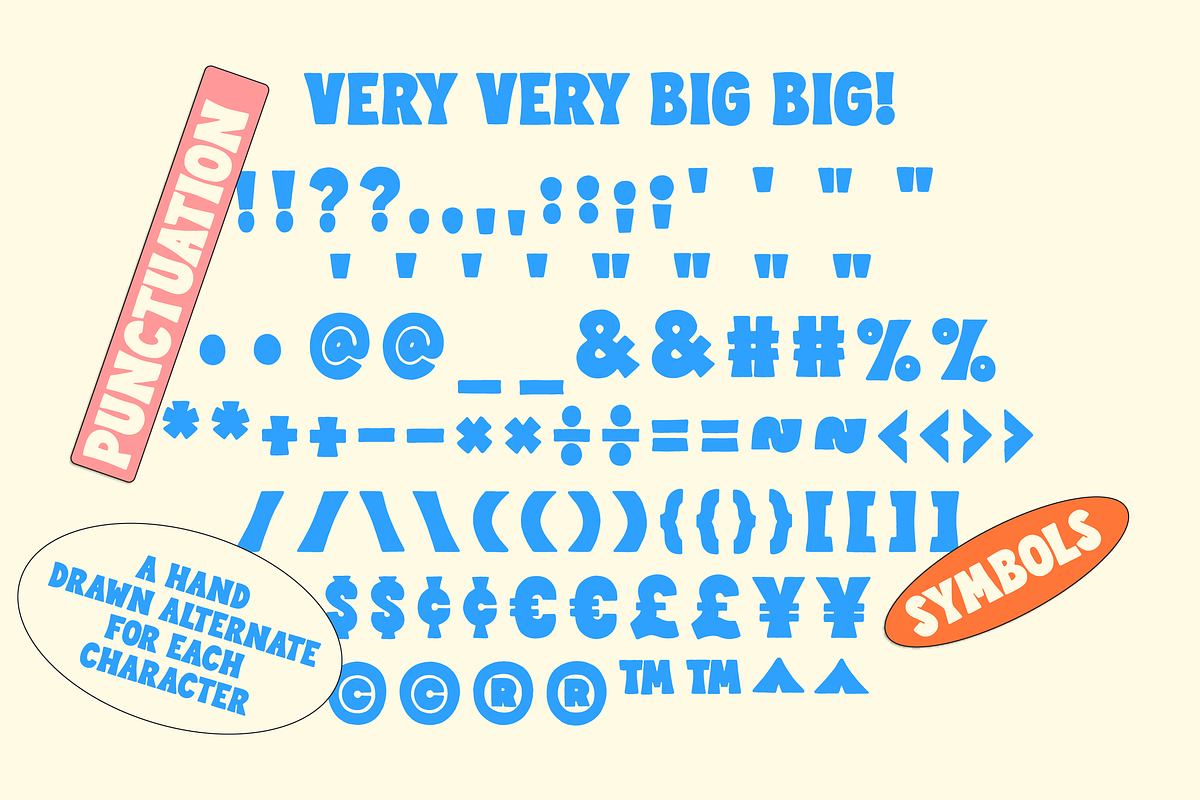 Big Big! A Retro Hand-lettered Font!, a Handwritten Font by Studio Funshop by Kelli (Photo 7 of 9)