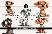 Funny Cartoon Dog PNG Clipart Set, an Animal Illustration by Geniecreativestudio (Thumbnail 1 of 9)