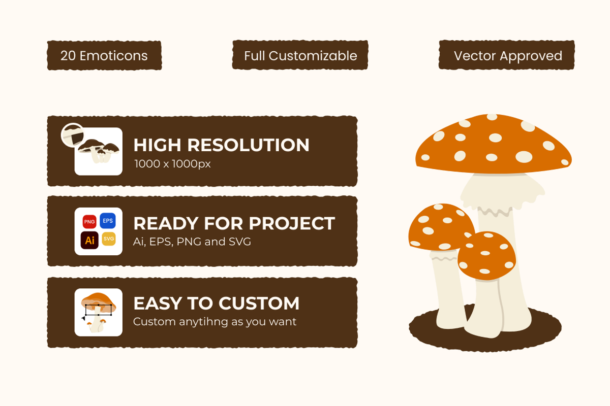 Wild Mushroom Illustration, an Object Illustration by Loin Studio (Photo 2 of 3)