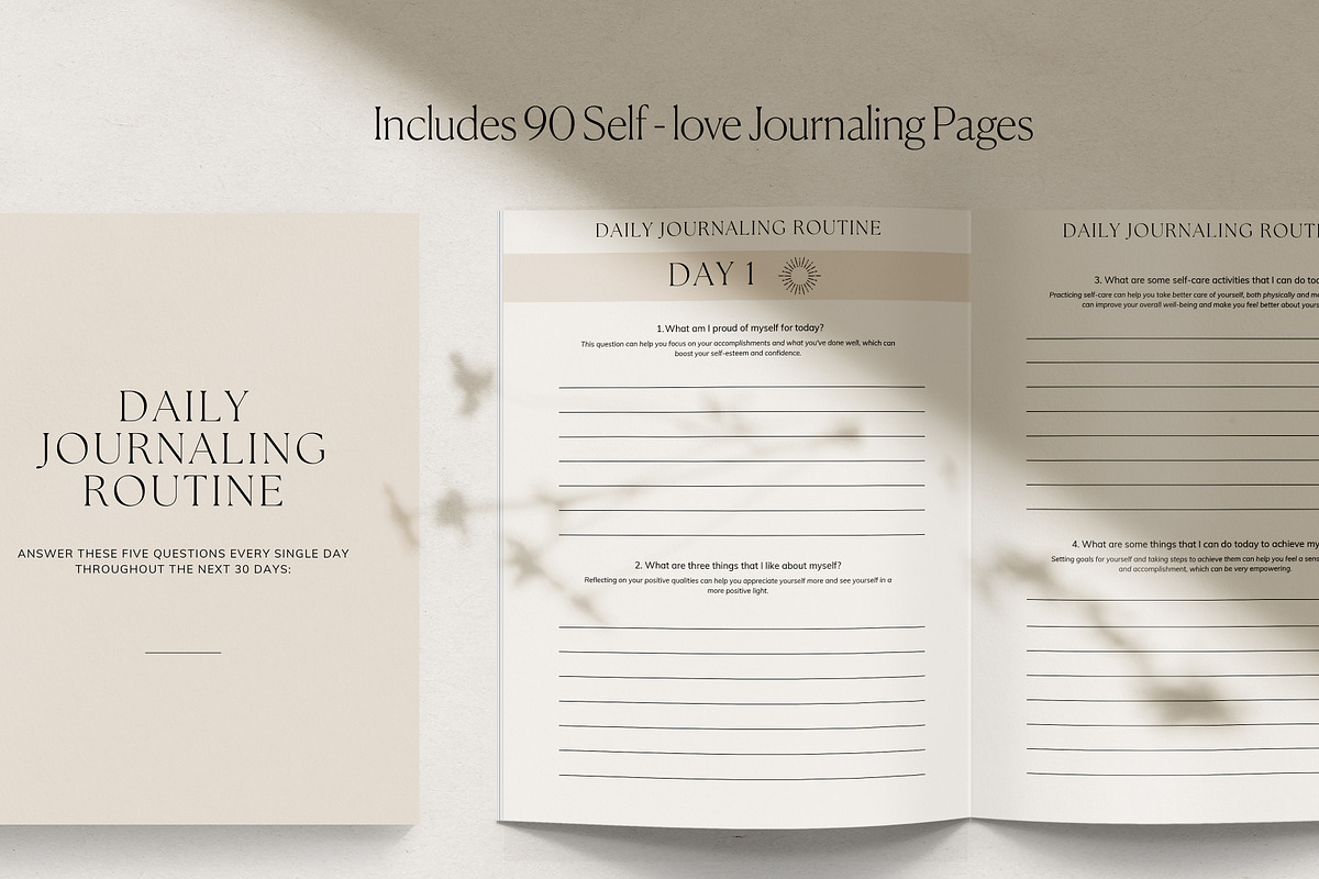 Self-love Journal Canva Template, a Presentation Template by HelloKarla (Photo 2 of 7)