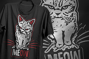 Angry cat - T-Shirt Design, an Animal Illustration by artnook (Thumbnail 1 of 4)