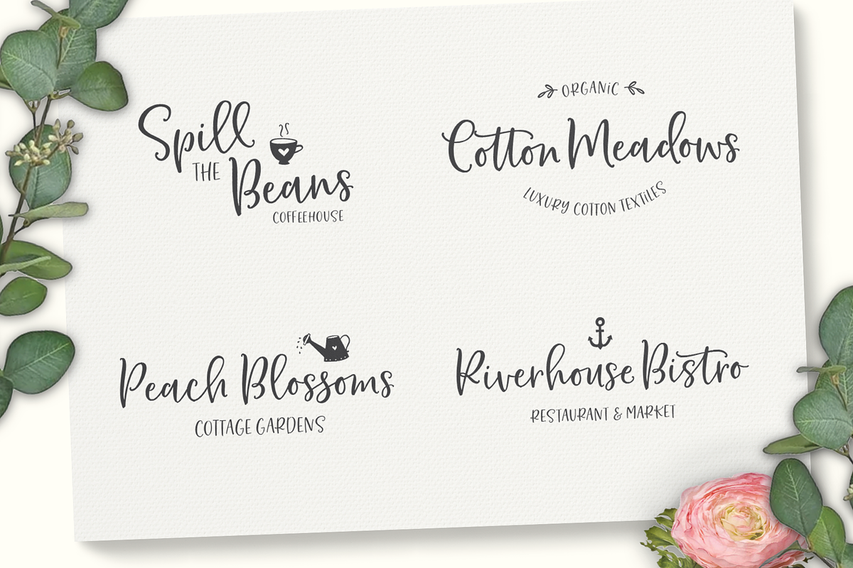 Bottoms Up Love Font Duo Extras, a Script Font by Emily Spadoni (Photo 12 of 16)