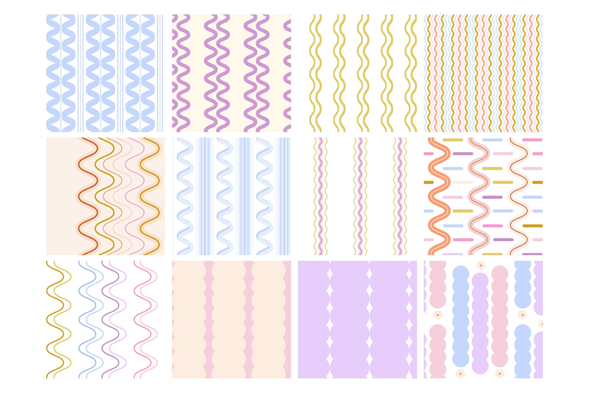Wave & Blossom Seamless Patterns, a Pattern Graphic by PaperJamLab (Photo 16 of 21)