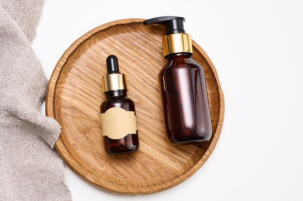 brown glass bottle with pipette for cosmetics, oils and serum. P, a Beauty & Fashion Photo by ndanko