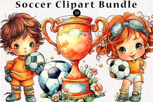 Soccer Clipart Bundle, a Seasonal Illustration by CreationArt