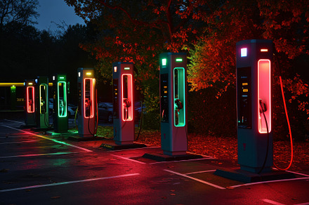 A row of phone booths in a parking l, a Photo by Iftikhar Alam